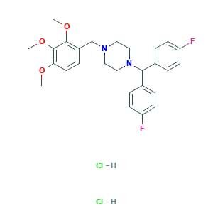 1-[bis(4-fluorophenyl)methyl]-4-[(2,3,4-trimethoxyphenyl)methyl]piperazine;dihydrochloride