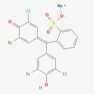 sodium;2-[(E)-(3-bromo-5-chloro-4-hydroxyphenyl)-(3-bromo-5-chloro-4-oxocyclohexa-2,5-dien-1-ylidene)methyl]benzenesulfonate