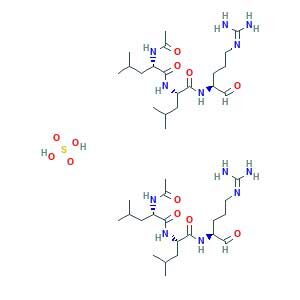 (2S)-2-acetamido-N-[(2S)-1-[[(2S)-5-(diaminomethylideneamino)-1-oxopentan-2-yl]amino]-4-methyl-1-oxopentan-2-yl]-4-methylpentanamide;sulfuric acid
