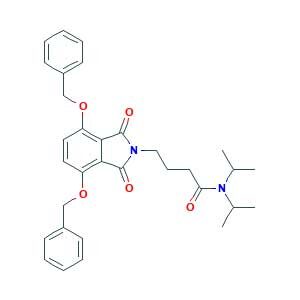 4-[1,3-dioxo-4,7-bis(phenylmethoxy)isoindol-2-yl]-N,N-di(propan-2-yl)butanamide
