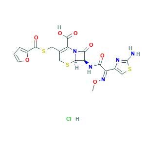 (6R,7R)-7-[[(2Z)-2-(2-amino-1,3-thiazol-4-yl)-2-methoxyiminoacetyl]amino]-3-(furan-2-carbonylsulfanylmethyl)-8-oxo-5-thia-1-azabicyclo[4.2.0]oct-2-ene-2-carboxylic acid;hydrochloride