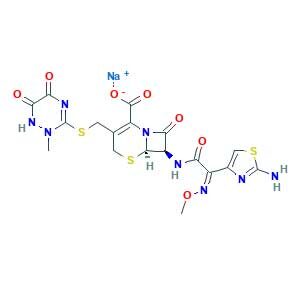 sodium;(6R,7R)-7-[[(2Z)-2-(2-amino-1,3-thiazol-4-yl)-2-methoxyiminoacetyl]amino]-3-[(2-methyl-5,6-dioxo-1H-1,2,4-triazin-3-yl)sulfanylmethyl]-8-oxo-5-thia-1-azabicyclo[4.2.0]oct-2-ene-2-carboxylate