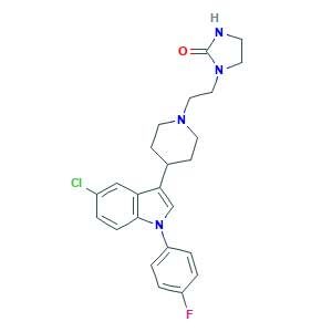 1-[2-[4-[5-chloro-1-(4-fluorophenyl)indol-3-yl]piperidin-1-yl]ethyl]imidazolidin-2-one